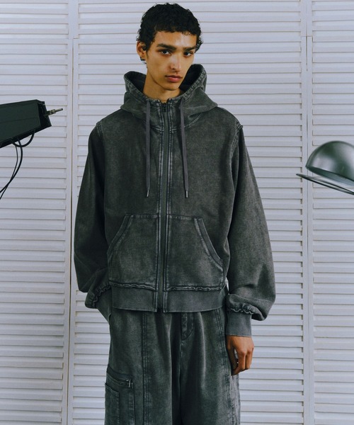 HARE 「HARE」 ジップアップパーカー SMALL ブラック系その他 メンズ 