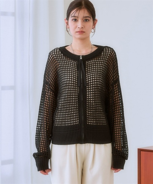 2026SS定価¥37,400theory luxeメッシュ ジップカーディガン 2026SS定価¥37,400theory luxeメッシュ ジップカーディガン 2026SS定価
