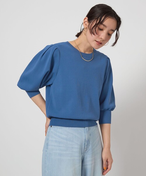 ニット セーター 「WEB限定」「at ease」コンシャススリーブ ニット  -ウォッシャブル・接触冷感・UVカット- レディース