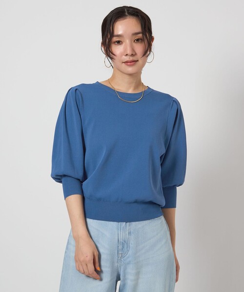 ニット セーター 「WEB限定」「at ease」コンシャススリーブ ニット  -ウォッシャブル・接触冷感・UVカット- レディース