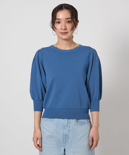ニット セーター 「WEB限定」「at ease」コンシャススリーブ ニット  -ウォッシャブル・接触冷感・UVカット- レディース