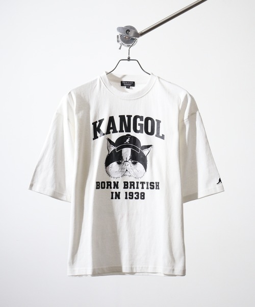 KANGOL Tシャツ ホワイト ロゴ刺繍 KANGOL（カンゴール） tシャツ 刺繍＆プリント半袖Tシャツ メンズ