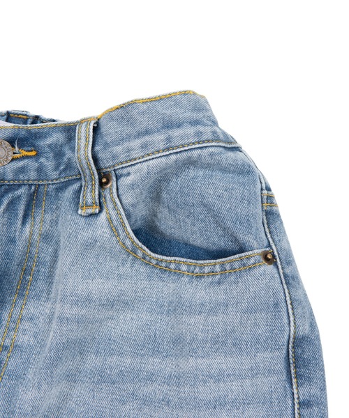 [PUNYUS] повреждение обработка Denim брюки 3 черный женский 