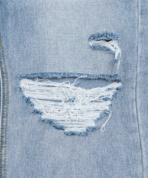[PUNYUS] повреждение обработка Denim брюки 3 черный женский 