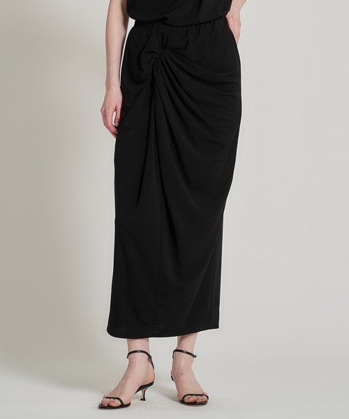 ESTNATION THE FIRSTドレープ スカート36黒★美品 ESTNATION（エストネーション） ロング スカート ESTNATION THE FIRST