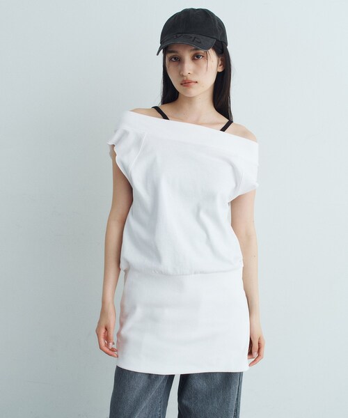 tシャツ off−shoulder sleeveless tops レディース
