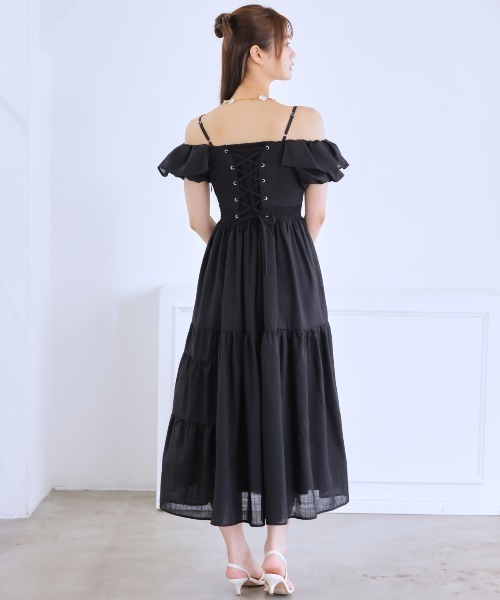 AND COUTURE ワンピース バックレースアップオフショル