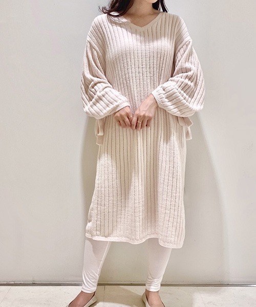 gelato pique（ジェラートピケ） ニットワンピース ONE SIZE ピンク