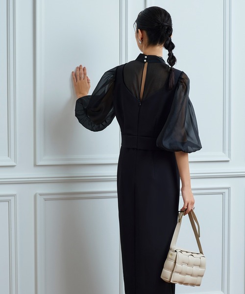 ルイルエブティック 黒ワンピースドレス Mサイズ RUIRUE BOUTIQUE 「RUIRUE BOUTIQUE」 7分袖ワンピース M