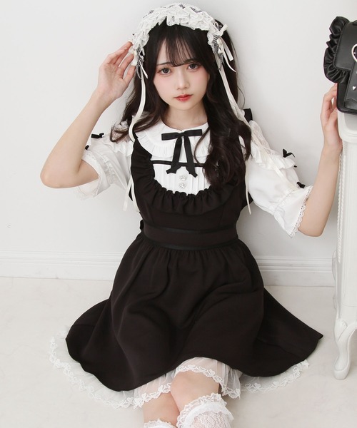DearMyLove ワンピース お茶会メイドヨークフリルリボン