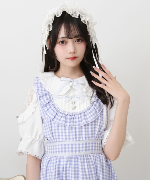 DearMyLove ワンピース お茶会メイドヨークフリルリボン