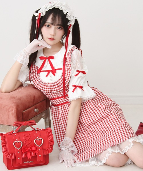 DearMyLove ワンピース お茶会メイドヨークフリルリボン