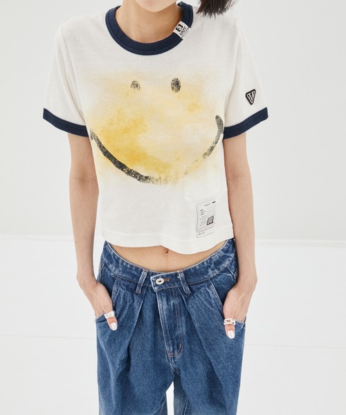 MIHARA YASUHIRO スマイリーTシャツ38 Maison MIHARA YASUHIRO】Tシャツ Smily Face Printed Tee