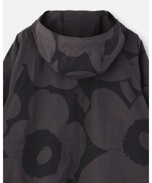 極美品　マリメッコ　ウニッコ　コットン　ステンカラーコート　ウニッコ柄　黒 marimekko（マリメッコ） コート アウター Musteet Unikko / coat