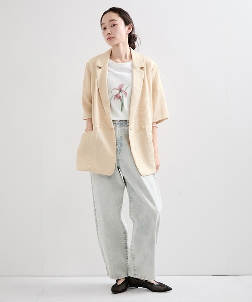 le cercle ADAM ET ROPE' ジャケット テーラードジャケット 麻調ダブル