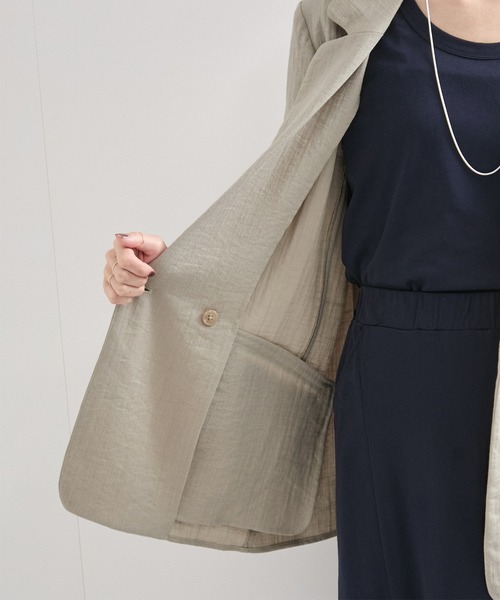 LE CERCLE par rope' ジャケット テーラードジャケット 麻調ダブル半袖