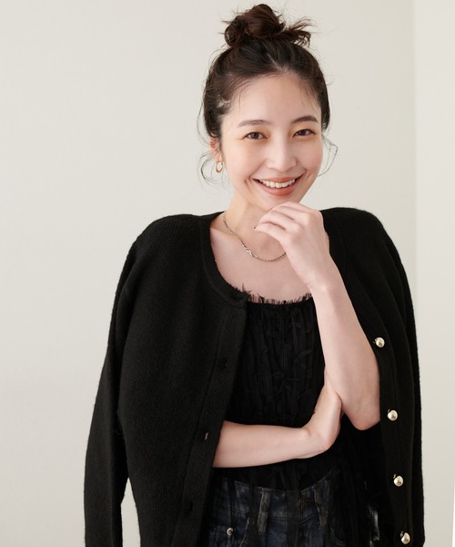 natural couture カーディガン 「ZOZO限定」ころりん釦クルーネック