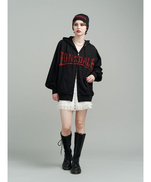 jouetie パーカー 「LONSDALE×jouetie」ロゴZIPフーディー