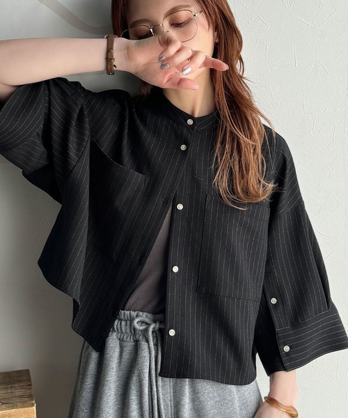 「classicalelf」 7分袖ブラウス LARGE ブラック レディース