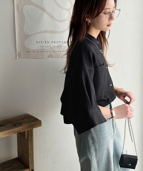 「classicalelf」 7分袖ブラウス LARGE ブラック レディース