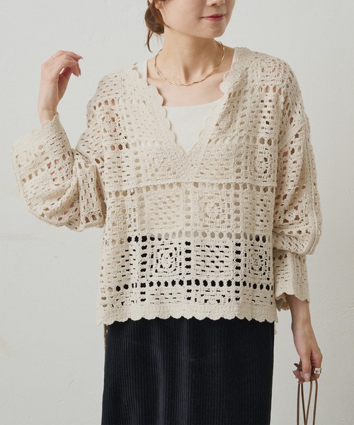 pual ce cin ニット セーター クロシェットスキッパーニット