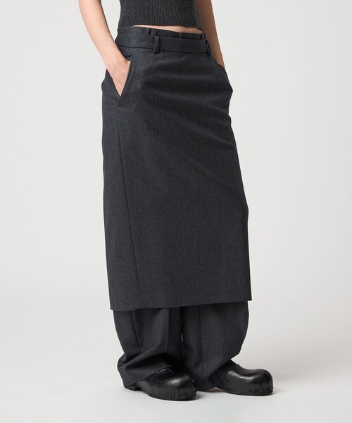 6 スカート 「6(ROKU)」フラノ グレー タイトスカート : ZOZOTOWN