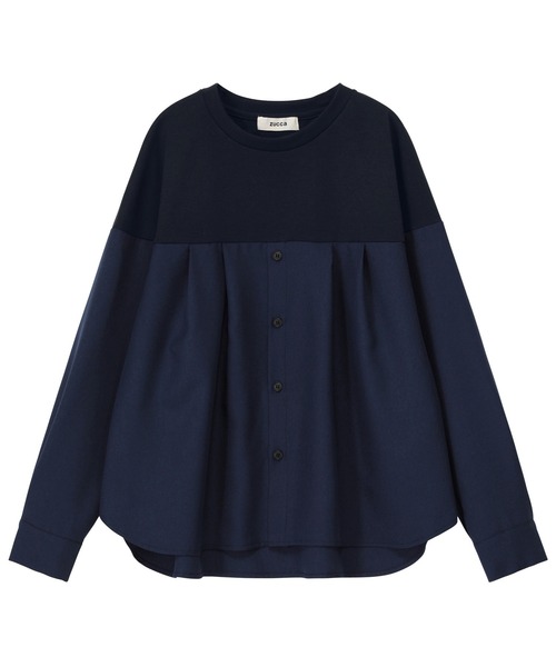 ZUCCa（ズッカ） ブラウス シャツ シャツドッキングジャージィー 