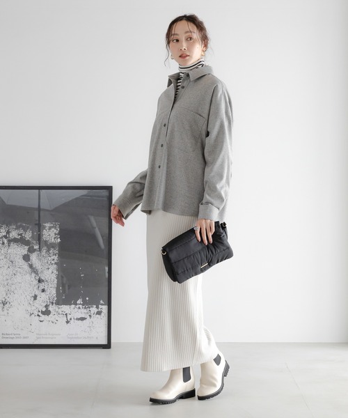 Elura（エルーラ） ブラウス シャツ ウールライクシャツ/596040