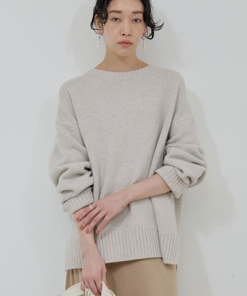 即発送可2025AW【ガリャルダガランテ】ウールクループルオーバー　ライトグレー GALLARDAGALANTE（ガリャルダガランテ） ニット セーター 「手洗い可