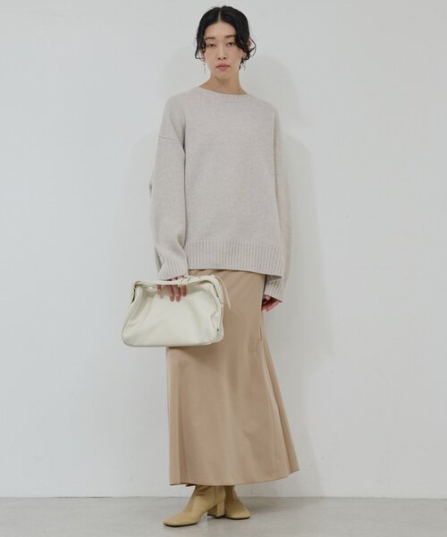 即発送可2025AW【ガリャルダガランテ】ウールクループルオーバー　ライトグレー ガリャルダガランテ GALLARDAGALANTE ウールクループルオーバー