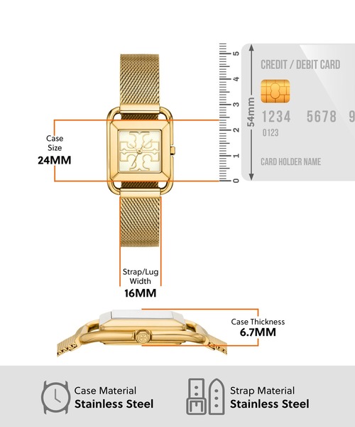 TORY BURCH（トリーバーチ） アナログ腕時計 FREE ゴールド レディース