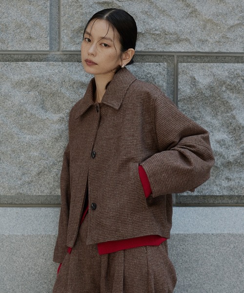 hellam（ヘラム） コート アウター チェックショートジャケット