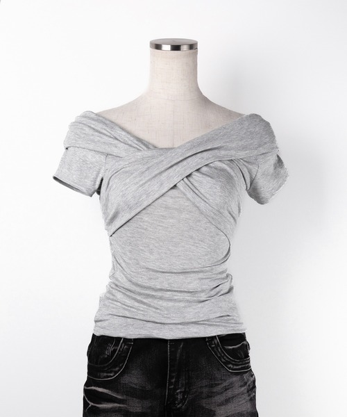 「me+em select」 半袖カットソー FREE ブラック レディース_画像2