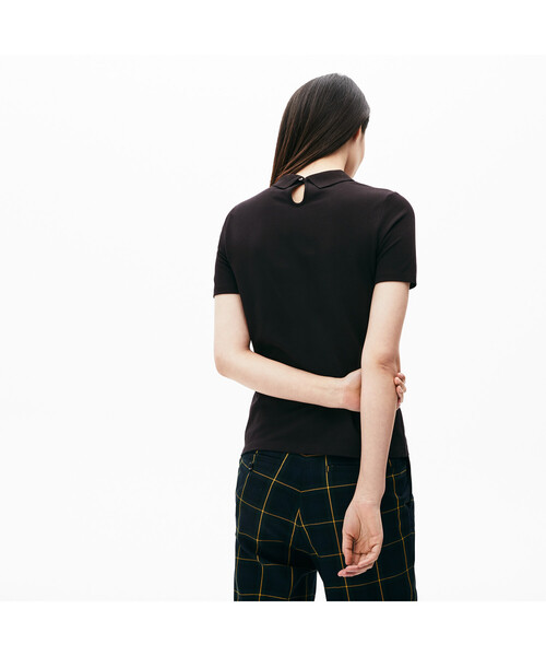 「LACOSTE L!VE」 半袖ポロシャツ 38 ブラック レディース_画像3