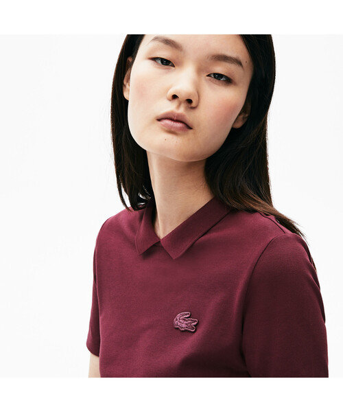「LACOSTE L!VE」 半袖ポロシャツ 38 ブラック レディース_画像5