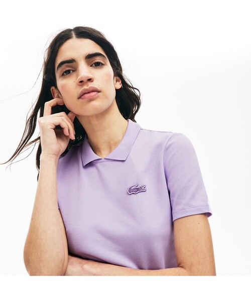 「LACOSTE L!VE」 半袖ポロシャツ 38 ブラック レディース_画像6