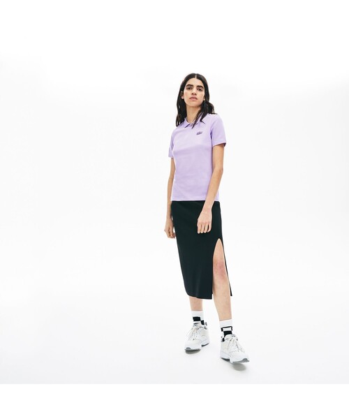 「LACOSTE L!VE」 半袖ポロシャツ 38 ブラック レディース_画像7