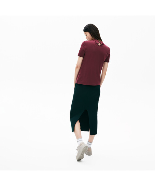 「LACOSTE L!VE」 半袖ポロシャツ 38 ブラック レディース_画像8