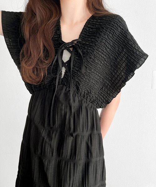 「mily bilet」 半袖ワンピース MEDIUM ブラウン レディース_画像2