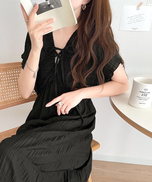 「mily bilet」 半袖ワンピース MEDIUM ブラウン レディース_画像4