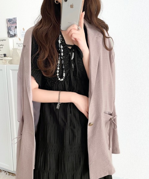 「mily bilet」 半袖ワンピース MEDIUM ブラウン レディース_画像5