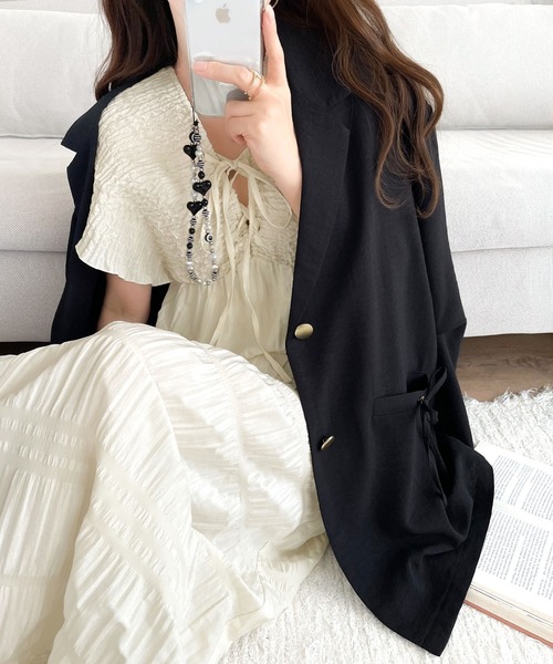 「mily bilet」 半袖ワンピース MEDIUM ブラウン レディース_画像7