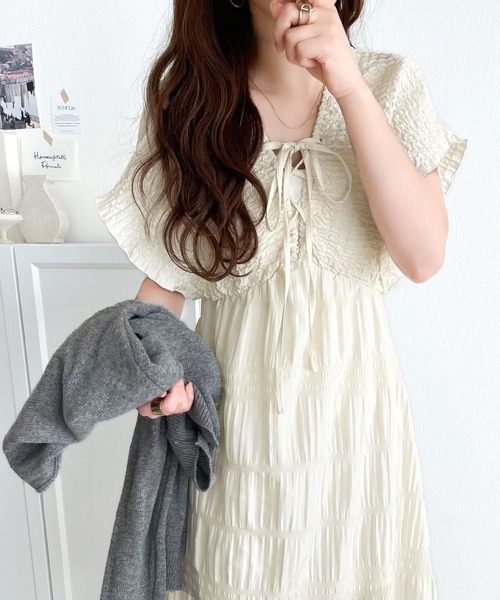 「mily bilet」 半袖ワンピース MEDIUM ブラウン レディース_画像8