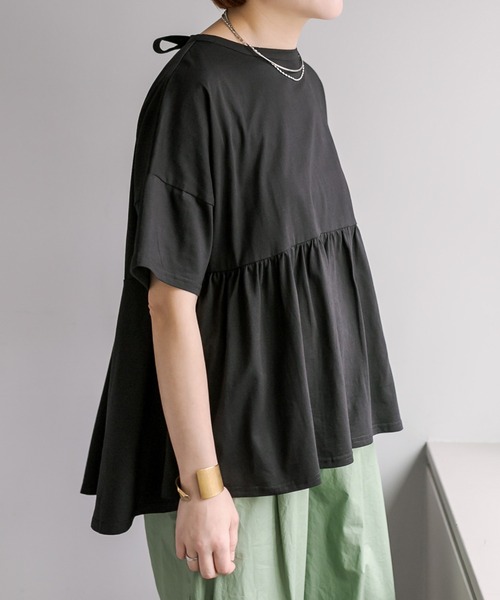 「PUAL CE CIN」 「Du noir」半袖カットソー FREE ブラック レディース_画像9