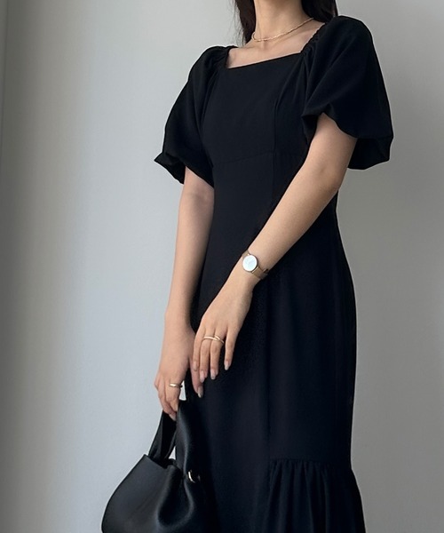 「Louere」 半袖ワンピース SMALL ブラック レディース_画像4