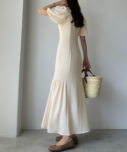 「Louere」 半袖ワンピース SMALL ブラック レディース_画像9