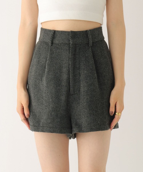 Heather（ヘザー） パンツ ハイウエストヘリンボーンショートパンツ