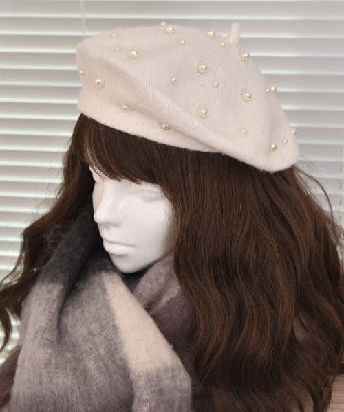 MARINE SERRE（マリーンセル） 帽子 ベレー帽 MOON LOGO FELTED WOOL