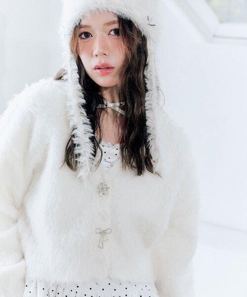 OLIVE des OLIVE（オリーブデオリーブ） カーディガン snow short