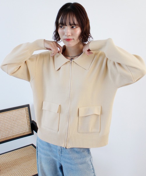 カーディガンのみです。 カーディガン zip付ニットカーディガン レディース : ZOZOTOWN Yahoo
